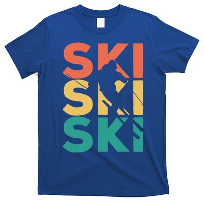 Retro Vintage Skiing Gift For Skiers Gift T-Shirt