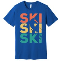 Retro Vintage Skiing Gift For Skiers Gift Premium T-Shirt