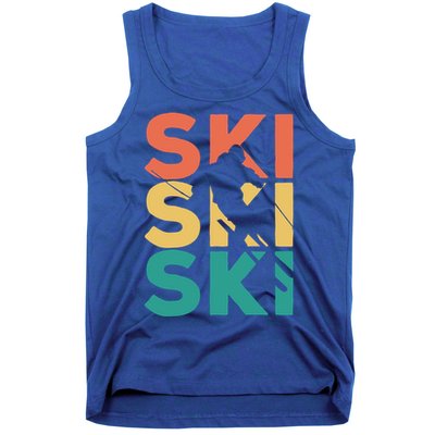 Retro Vintage Skiing Gift For Skiers Gift Tank Top