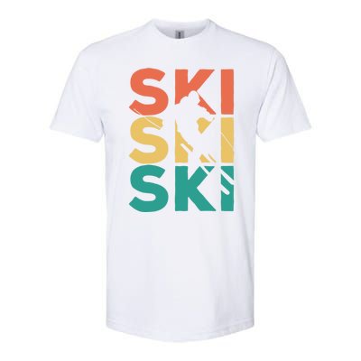 Retro Vintage Skiing Gift For Skiers Gift Softstyle CVC T-Shirt