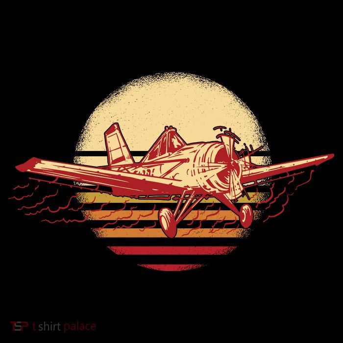 Retro Vintage Sunset Airplane 7-Panel Snapback Hat