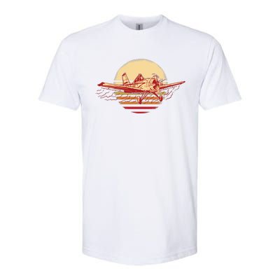 Retro Vintage Sunset Airplane Softstyle® CVC T-Shirt