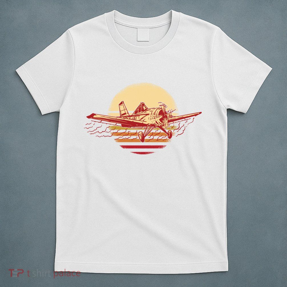 Retro Vintage Sunset Airplane T-Shirt