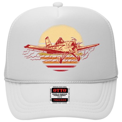 Retro Vintage Sunset Airplane Trucker Hat
