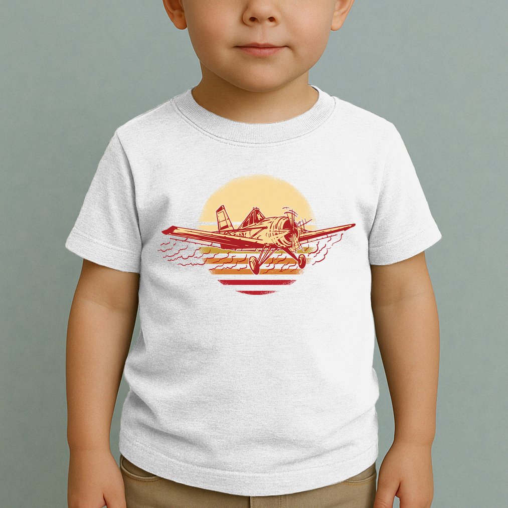 Retro Vintage Sunset Airplane Toddler T-Shirt