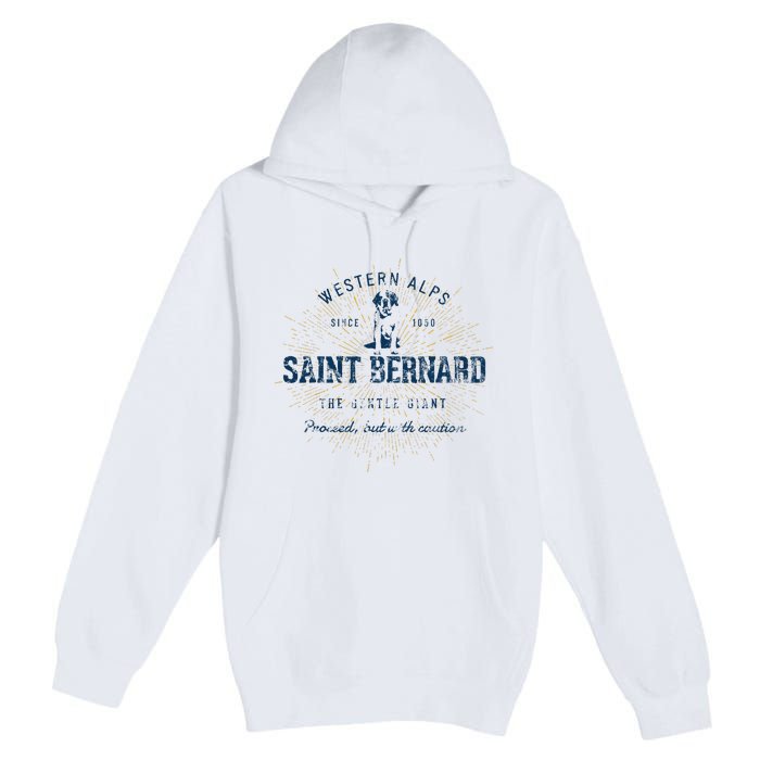 Retro Vintage Saint Bernard Premium Pullover Hoodie