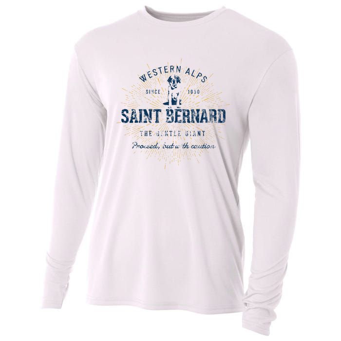 Retro Vintage Saint Bernard Cooling Performance Long Sleeve Crew