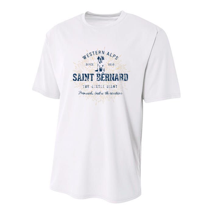 Retro Vintage Saint Bernard Youth Performance Sprint T-Shirt