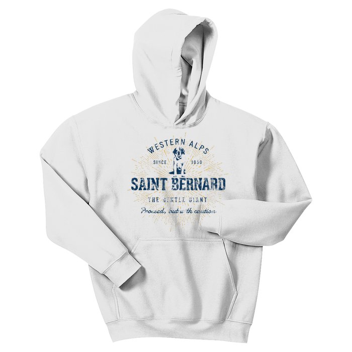 Retro Vintage Saint Bernard Kids Hoodie