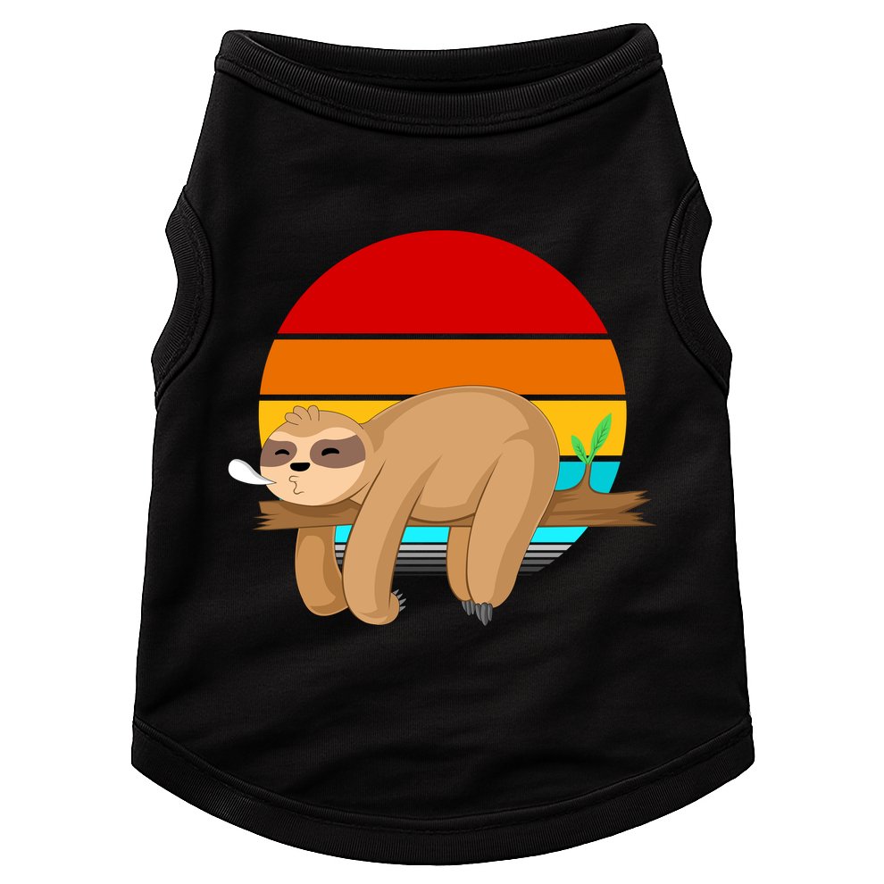 Retro Vintage Sloth Doggie Tank