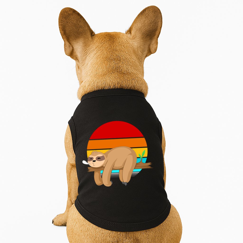 Retro Vintage Sloth Doggie Tank
