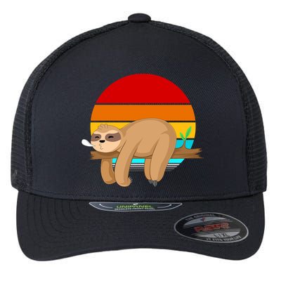 Retro Vintage Sloth Flexfit Unipanel Trucker Cap