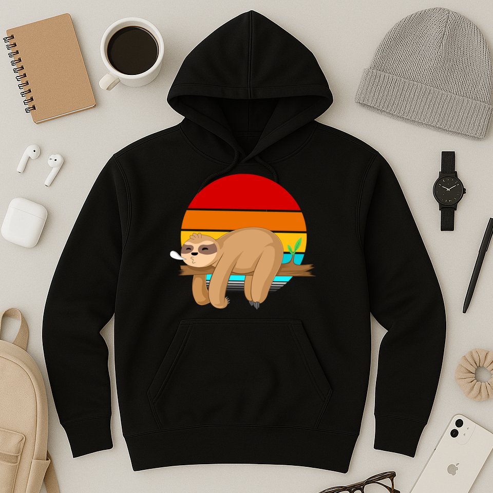 Retro Vintage Sloth Hoodie