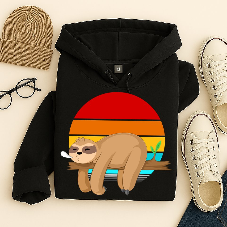 Retro Vintage Sloth Hoodie