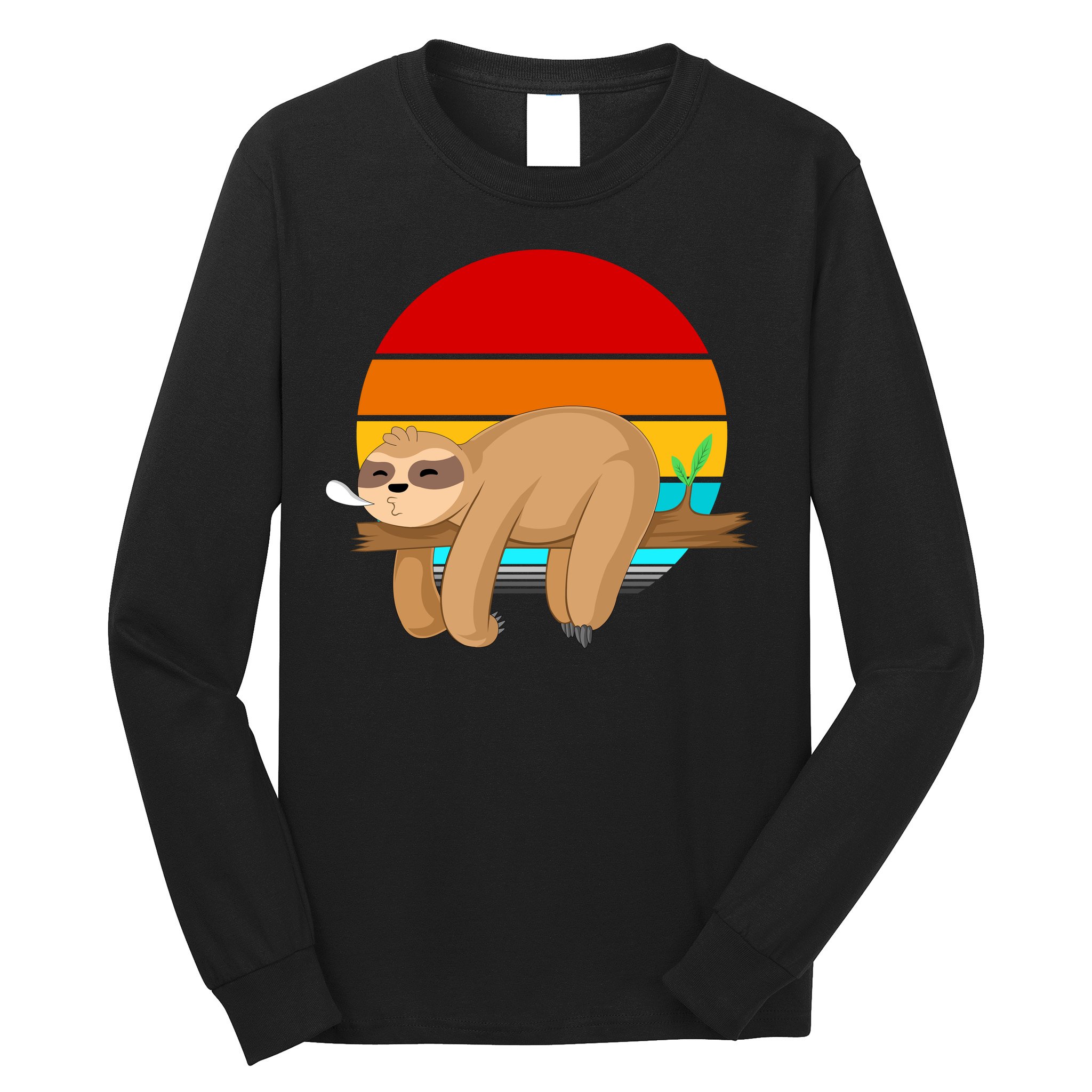 Retro Vintage Sloth Long Sleeve Shirt