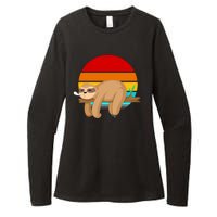 Retro Vintage Sloth Womens CVC Long Sleeve Shirt