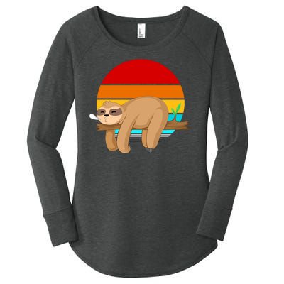 Retro Vintage Sloth Women's Perfect Tri Tunic Long Sleeve Shirt