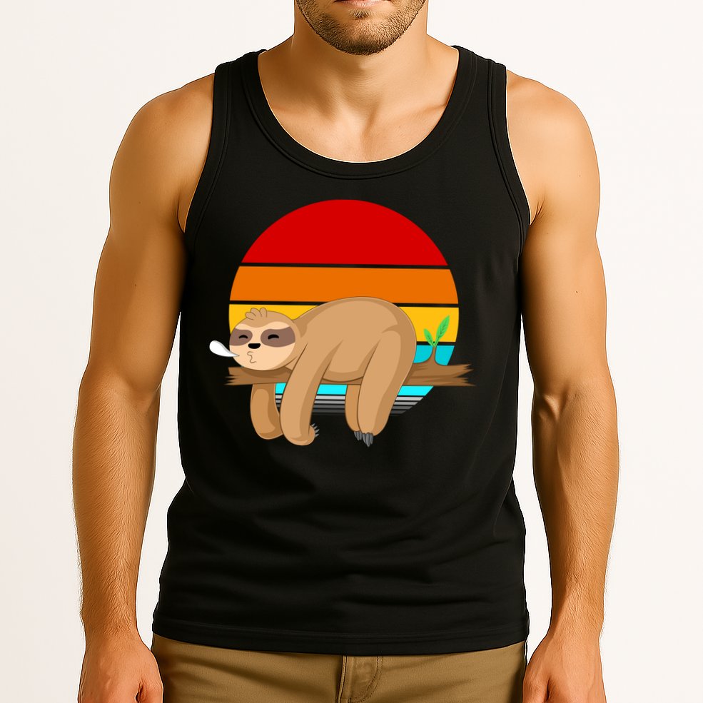 Retro Vintage Sloth Tank Top