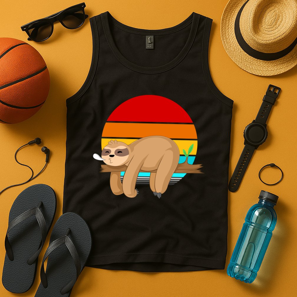 Retro Vintage Sloth Tank Top