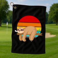 Retro Vintage Sloth Golf Towel