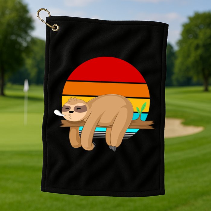 Retro Vintage Sloth Golf Towel