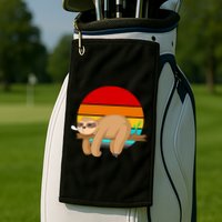 Retro Vintage Sloth Golf Towel
