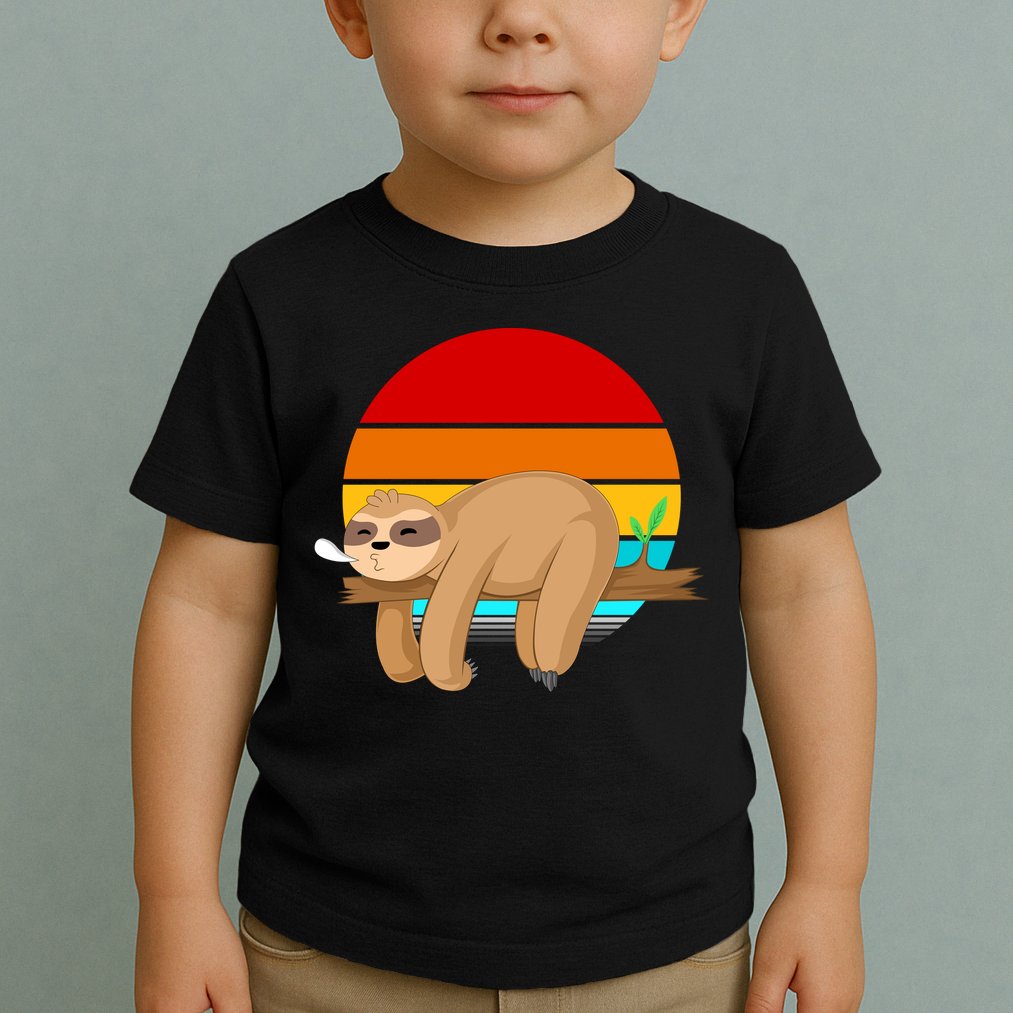 Retro Vintage Sloth Toddler T-Shirt