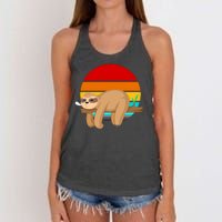 Retro Vintage Sloth Women's Knotted Racerback Tank