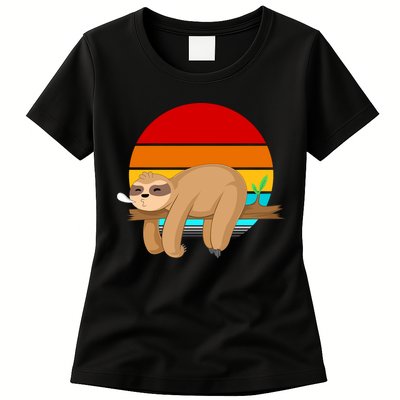 Retro Vintage Sloth Womens T-Shirt