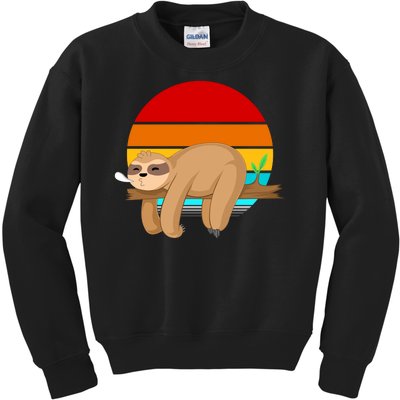 Retro Vintage Sloth Kids Sweatshirt