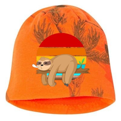 Retro Vintage Sloth Kati - Camo Knit Beanie