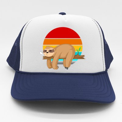 Retro Vintage Sloth Trucker Hat