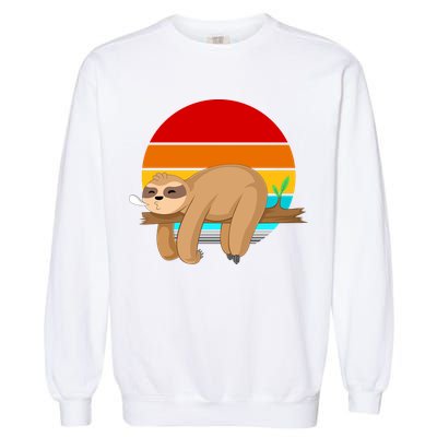 Retro Vintage Sloth Garment-Dyed Sweatshirt