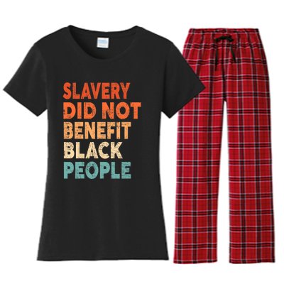 Retro Vintage Slavery Did Not Benefit Black People Women's Flannel Pajama Set