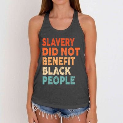 Retro Vintage Slavery Did Not Benefit Black People Women's Knotted Racerback Tank