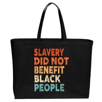 Retro Vintage Slavery Did Not Benefit Black People Cotton Canvas Jumbo Tote