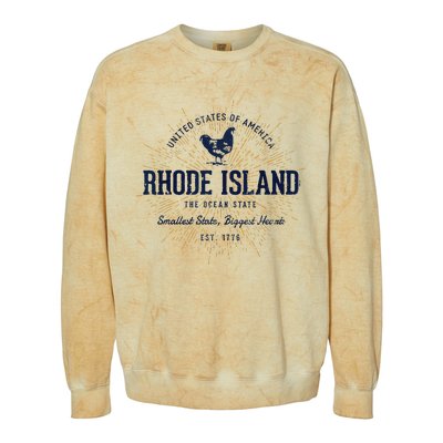 Retro Vintage State Of Rhode Island Colorblast Crewneck Sweatshirt