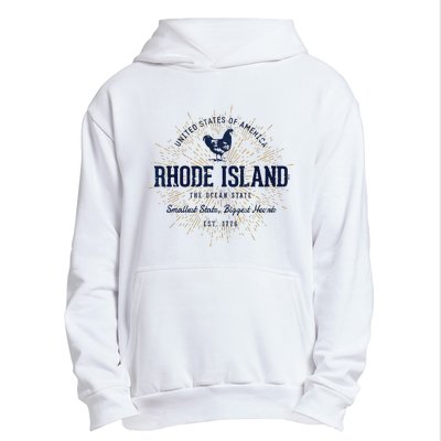 Retro Vintage State Of Rhode Island Urban Pullover Hoodie