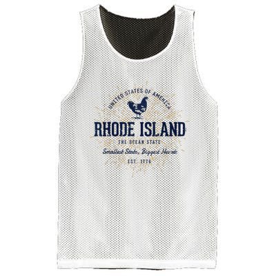 Retro Vintage State Of Rhode Island Mesh Reversible Basketball Jersey Tank