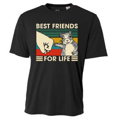 Retro Vintage Squirrel Best Friend For Life Fist Bump Cooling Performance Crew T-Shirt