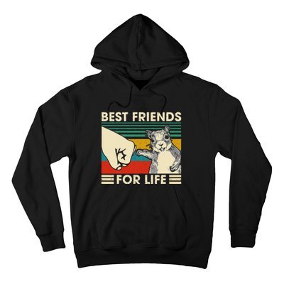 Retro Vintage Squirrel Best Friend For Life Fist Bump Hoodie