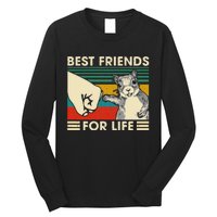 Retro Vintage Squirrel Best Friend For Life Fist Bump Long Sleeve Shirt