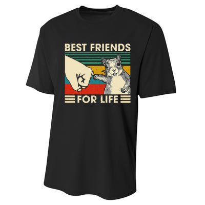 Retro Vintage Squirrel Best Friend For Life Fist Bump Performance Sprint T-Shirt