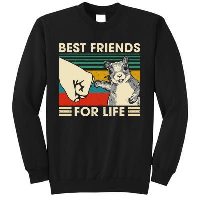 Retro Vintage Squirrel Best Friend For Life Fist Bump Tall Sweatshirt