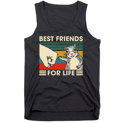 Retro Vintage Squirrel Best Friend For Life Fist Bump Tank Top