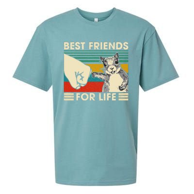 Retro Vintage Squirrel Best Friend For Life Fist Bump Sueded Cloud Jersey T-Shirt