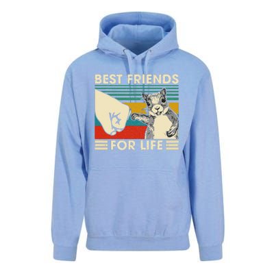 Retro Vintage Squirrel Best Friend For Life Fist Bump Unisex Surf Hoodie