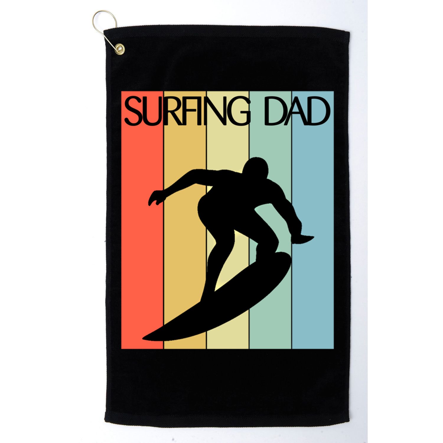 Retro Vintage Surfing Dad Coach Fathers Day Surfing Cool Gift Golf Towel