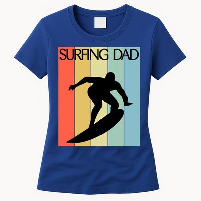Retro Vintage Surfing Dad Coach Fathers Day Surfing Cool Gift Womens T-Shirt