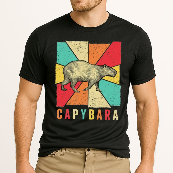 Retro Vintage Style Capybara Design Capybara Performance Shirt